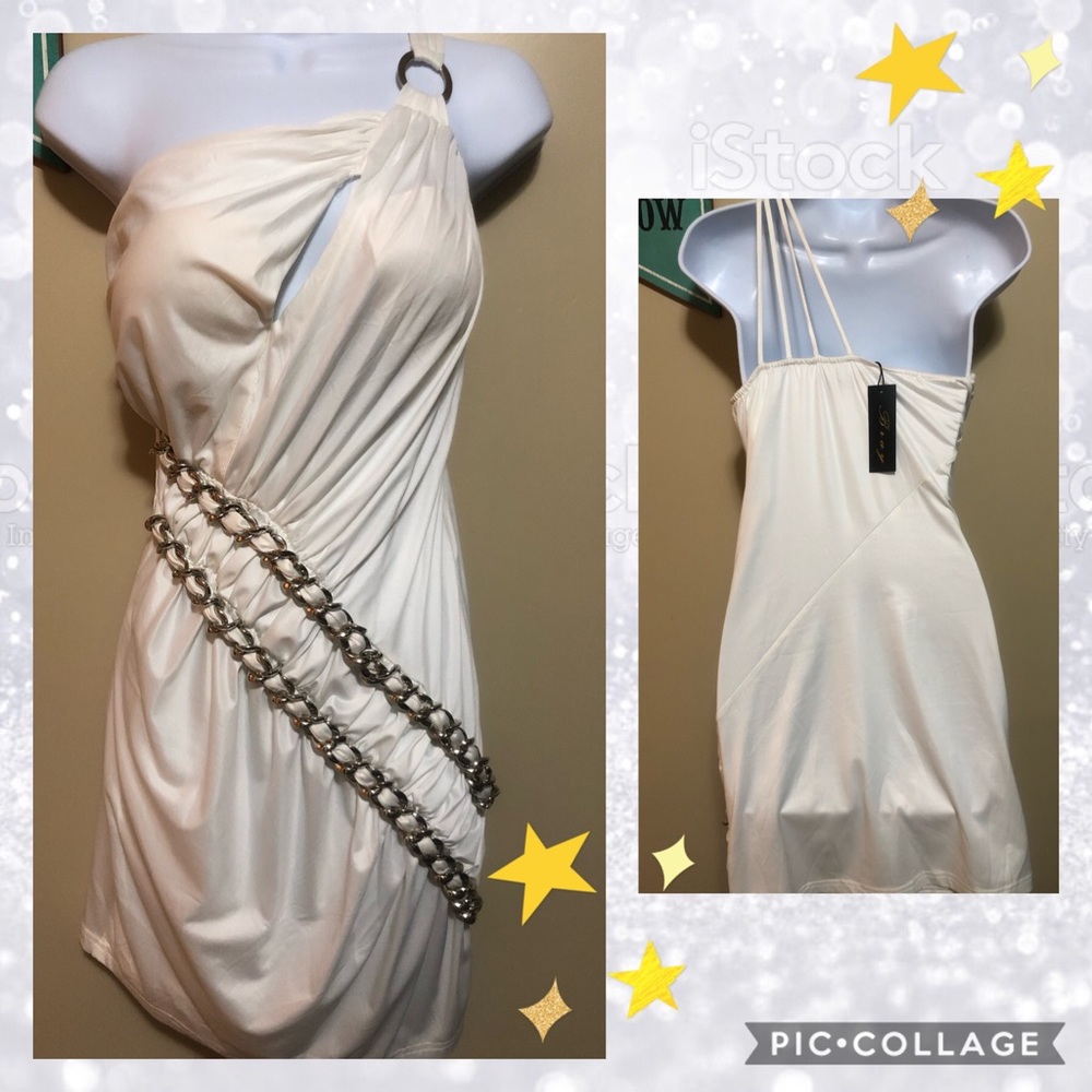 NWT Beautiful Grecian Bodycon Mini-dress Sz M